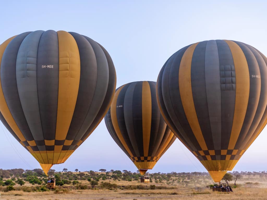 Serengeti balloon safari at sunrise