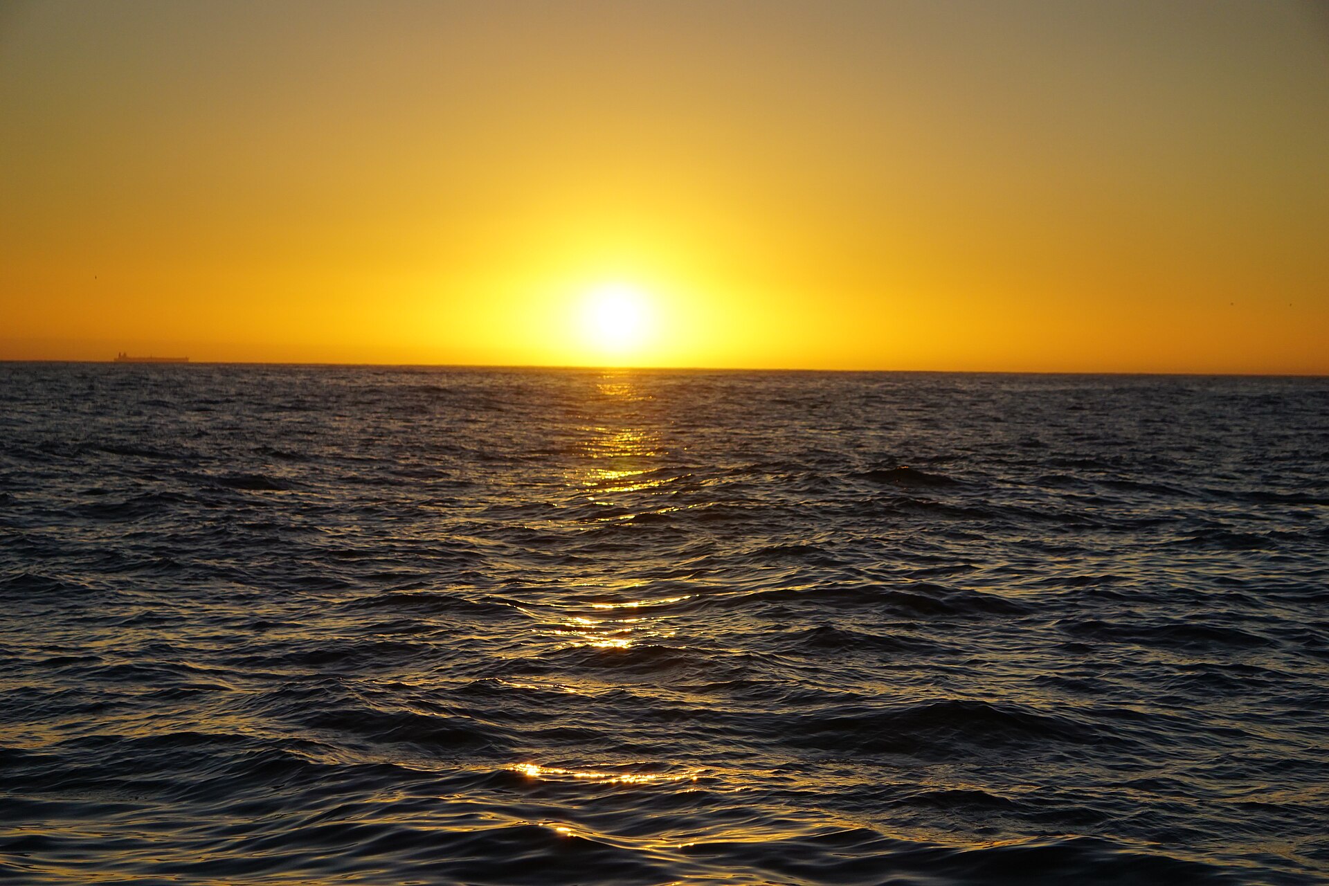 Sunset over Table Bay in Cape Town, South Africa