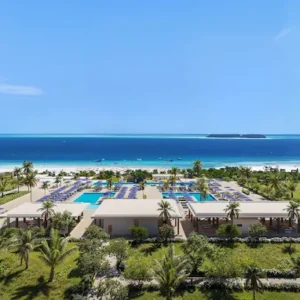 Aerial view of Iberostar Selection Zanzibar beachfront resort