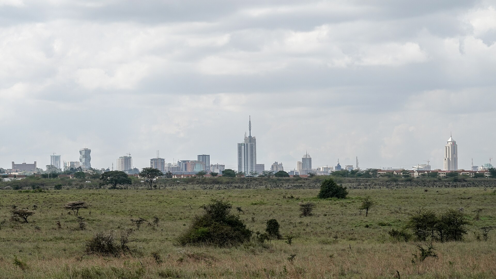 Nairobi skyline in Kenya